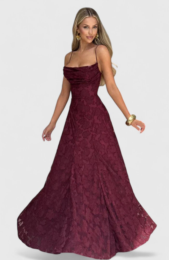 Women's Cowl Neck Maxi Dress - Elegant & Effortless