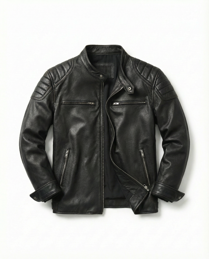 Men's Leather Moto Jacket - Full-Grain Biker Outerwear – view 8
