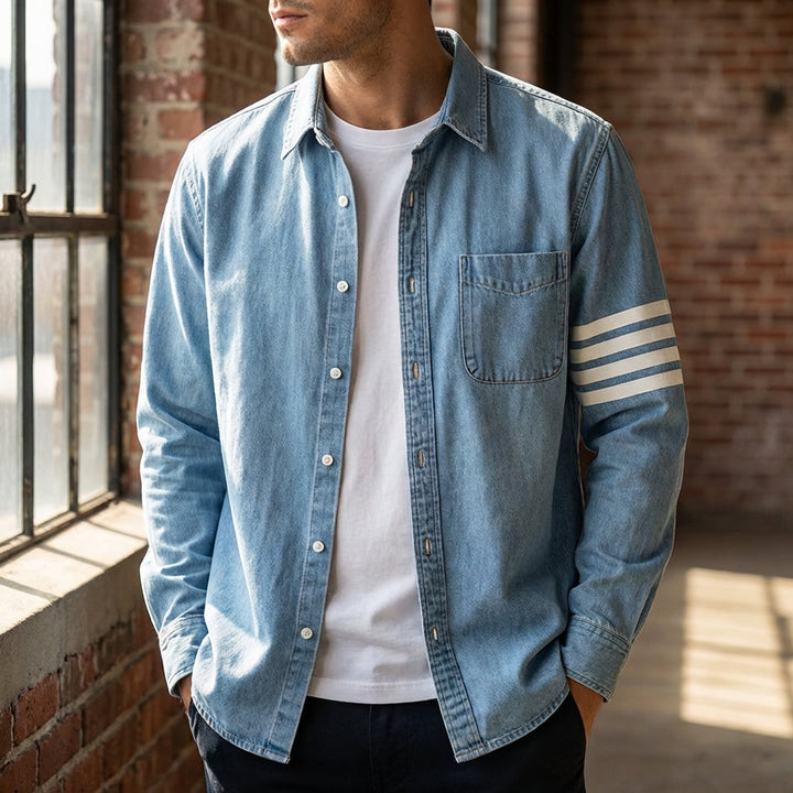 Men's Denim Shirt – Lightweight Cotton Western Shirt – view 2