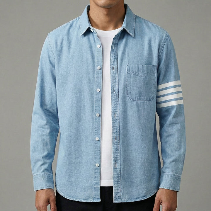 Men's Denim Shirt – Lightweight Cotton Western Shirt – view 8