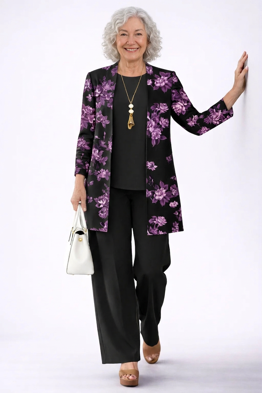 Women's Classic Elegance Three-Piece Set - Effortlessly Polished Look