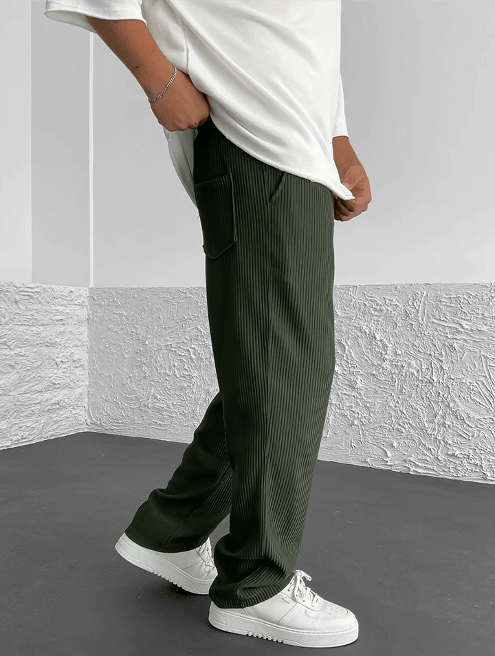Men's Finn Ribbed Knit Joggers – Relaxed Fit Casual Trousers – view 2