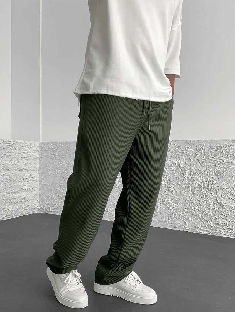 Men's Finn Ribbed Knit Joggers – Relaxed Fit Casual Trousers – view 3