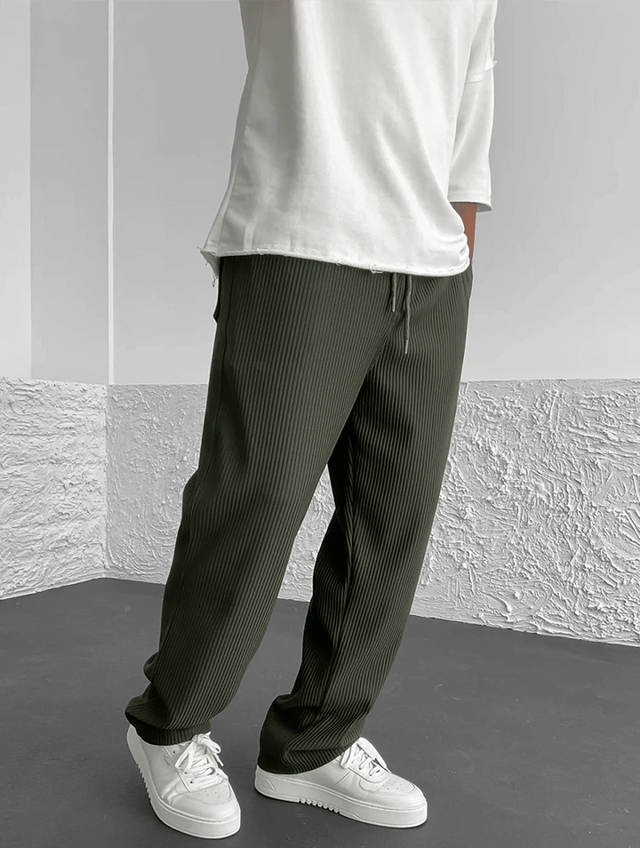 Men's Finn Ribbed Knit Joggers – Relaxed Fit Casual Trousers – view 3