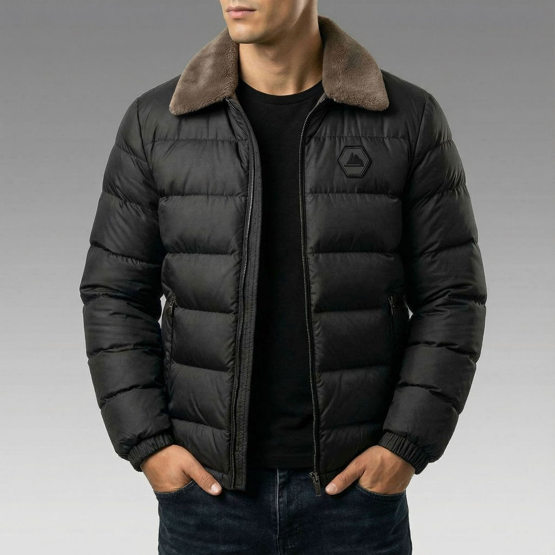 Men's Down Jacket – Fleece-Collar Padded Winter Coat – view 3