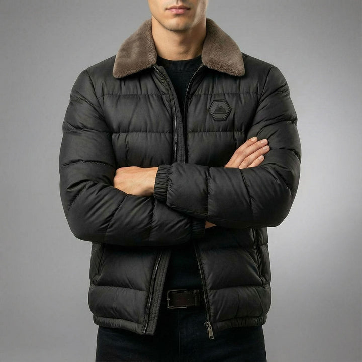 Men's Down Jacket – Fleece-Collar Padded Winter Coat – view 4