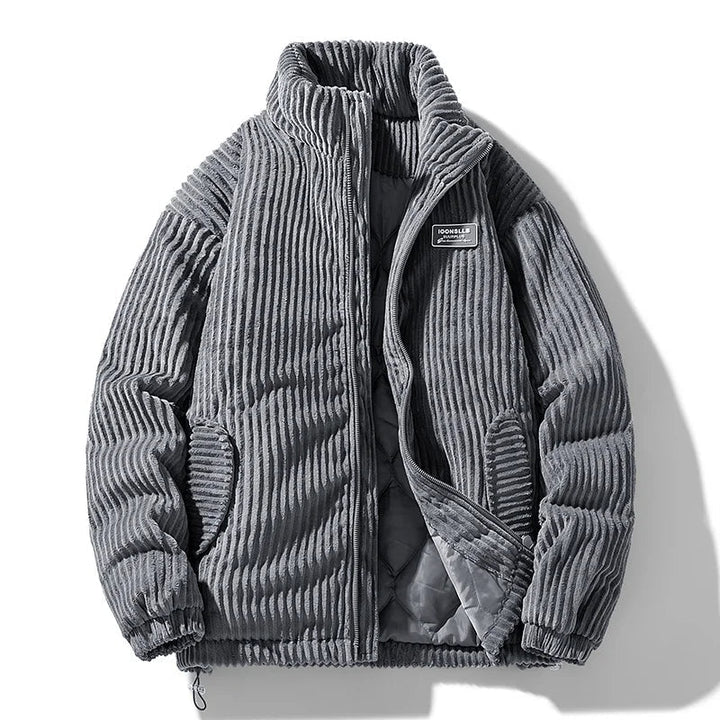 Men's Corduroy Jacket – Quilted Lining – Funnel Neck Warmth – view 9