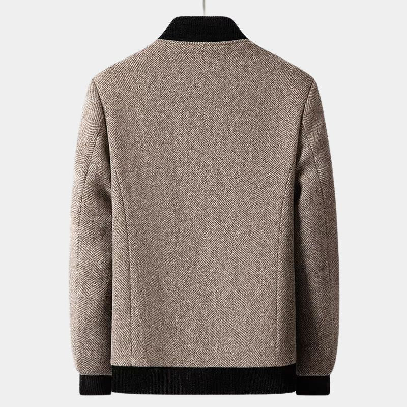 Men's Wool Herringbone Blazer – Smart Tailored Layering Jacket – view 2