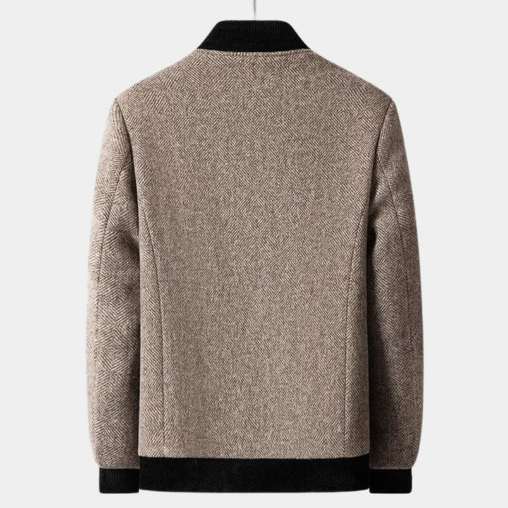 Men's Wool Herringbone Blazer – Smart Tailored Layering Jacket – view 2