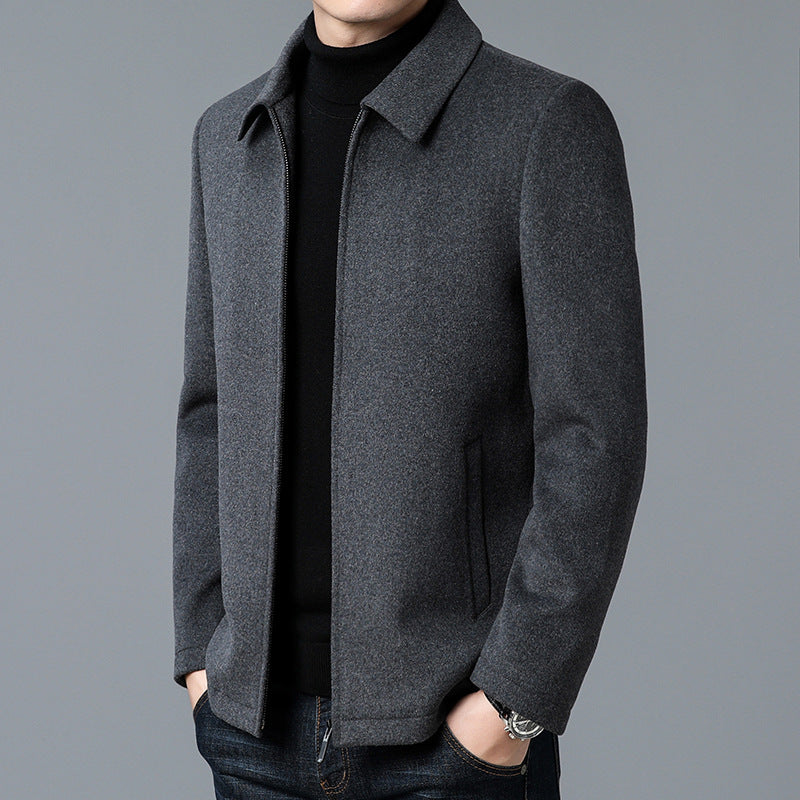 Men's Wool-Blend Jacket – Lined Zip-Up Layer for City & Travel – view 3