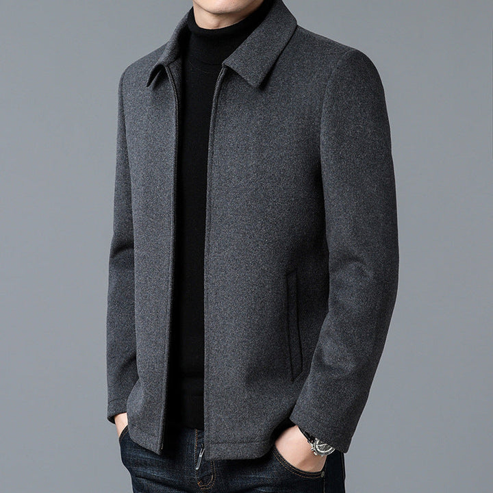 Men's Wool-Blend Jacket – Lined Zip-Up Layer for City & Travel – view 3