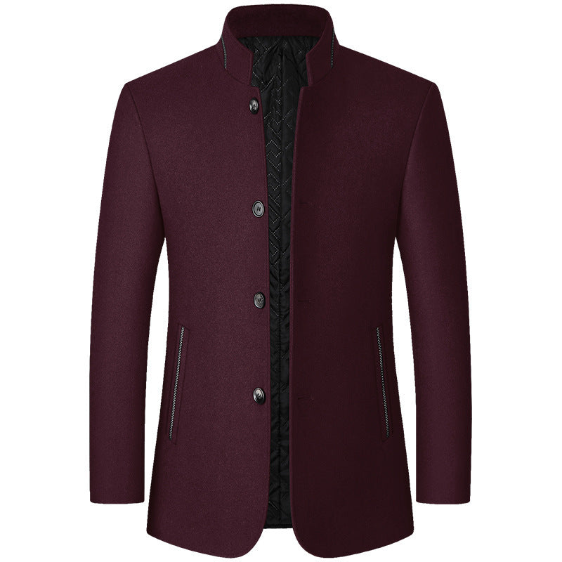 Men's Wool-Blend Overcoat – Quilted Warm Winter Coat – view 5