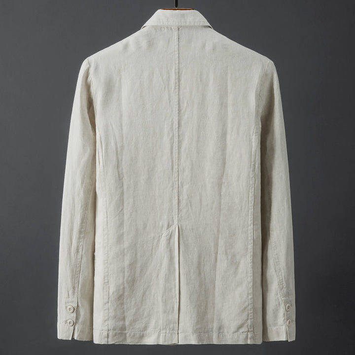 Men's Linen-Cotton Blazer – Lightweight Summer Tailoring – Cream