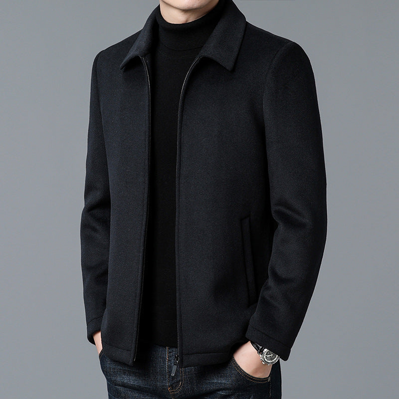 Men's Wool-Blend Jacket – Lined Zip-Up Layer for City & Travel – view 4