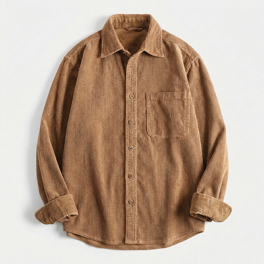 Men's Corduroy Overshirt – Soft Cotton Cord Shacket for Layering