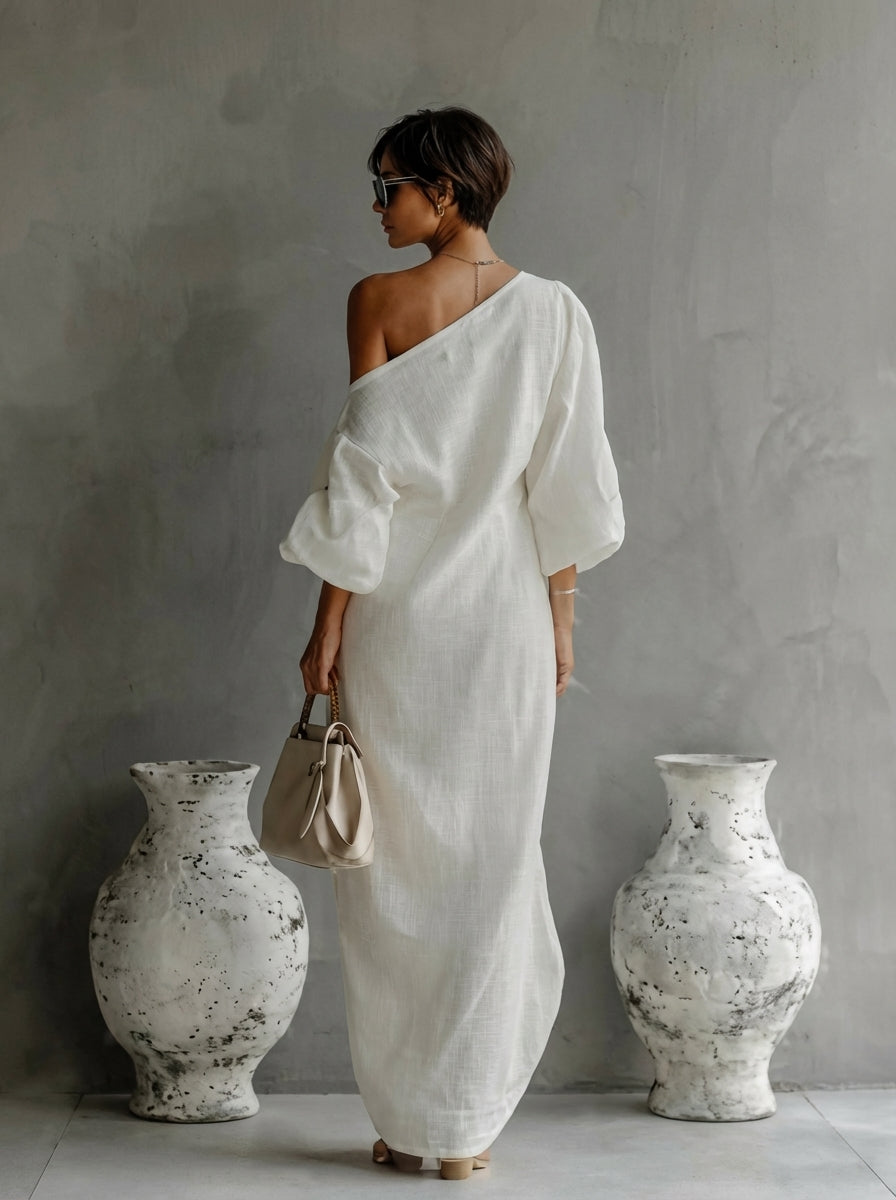 Women's Elegant One-Shoulder Maxi Dress - Perfect for Summer Occasions
