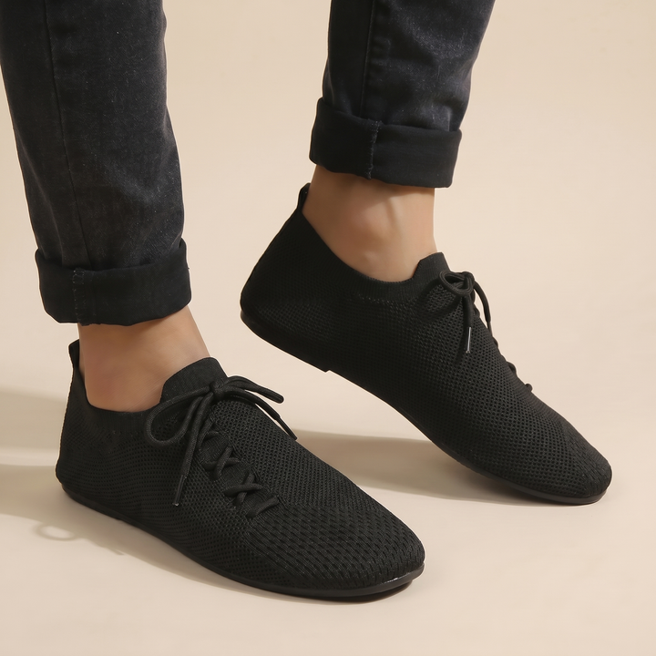 Men's Knit Trainers – AirMesh Lightweight Breathable Everyday – Black