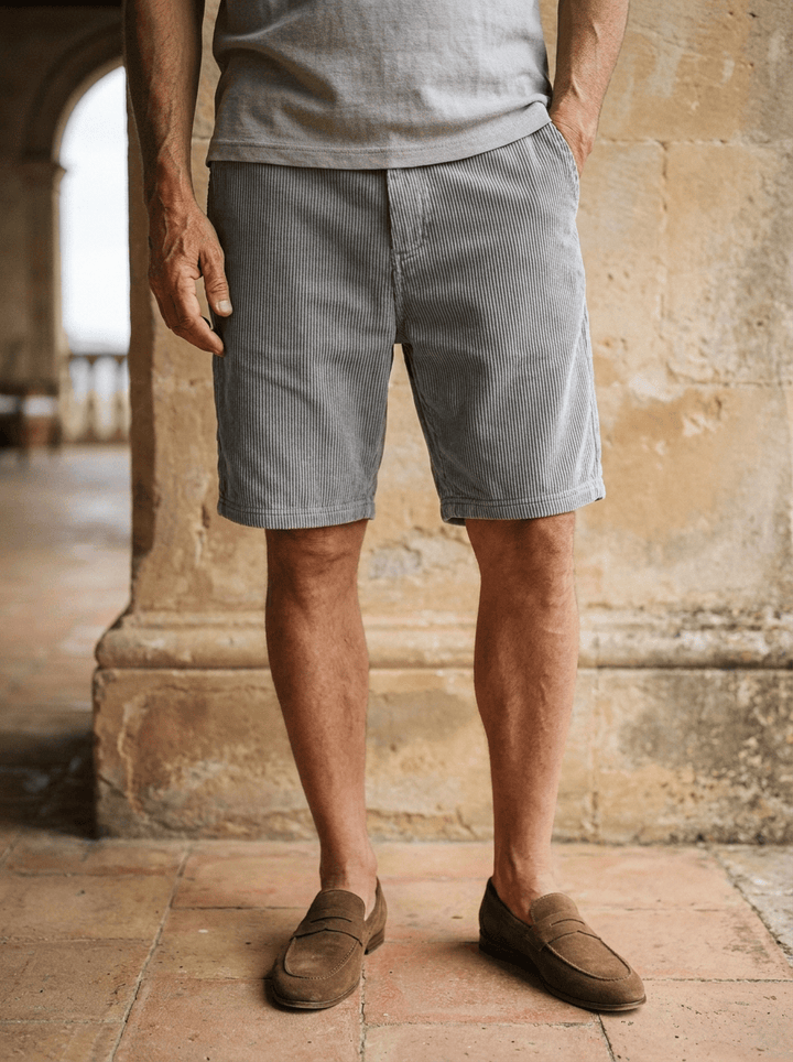Men's Corduroy Summer Shorts – Soft Cotton – Elasticated Waist