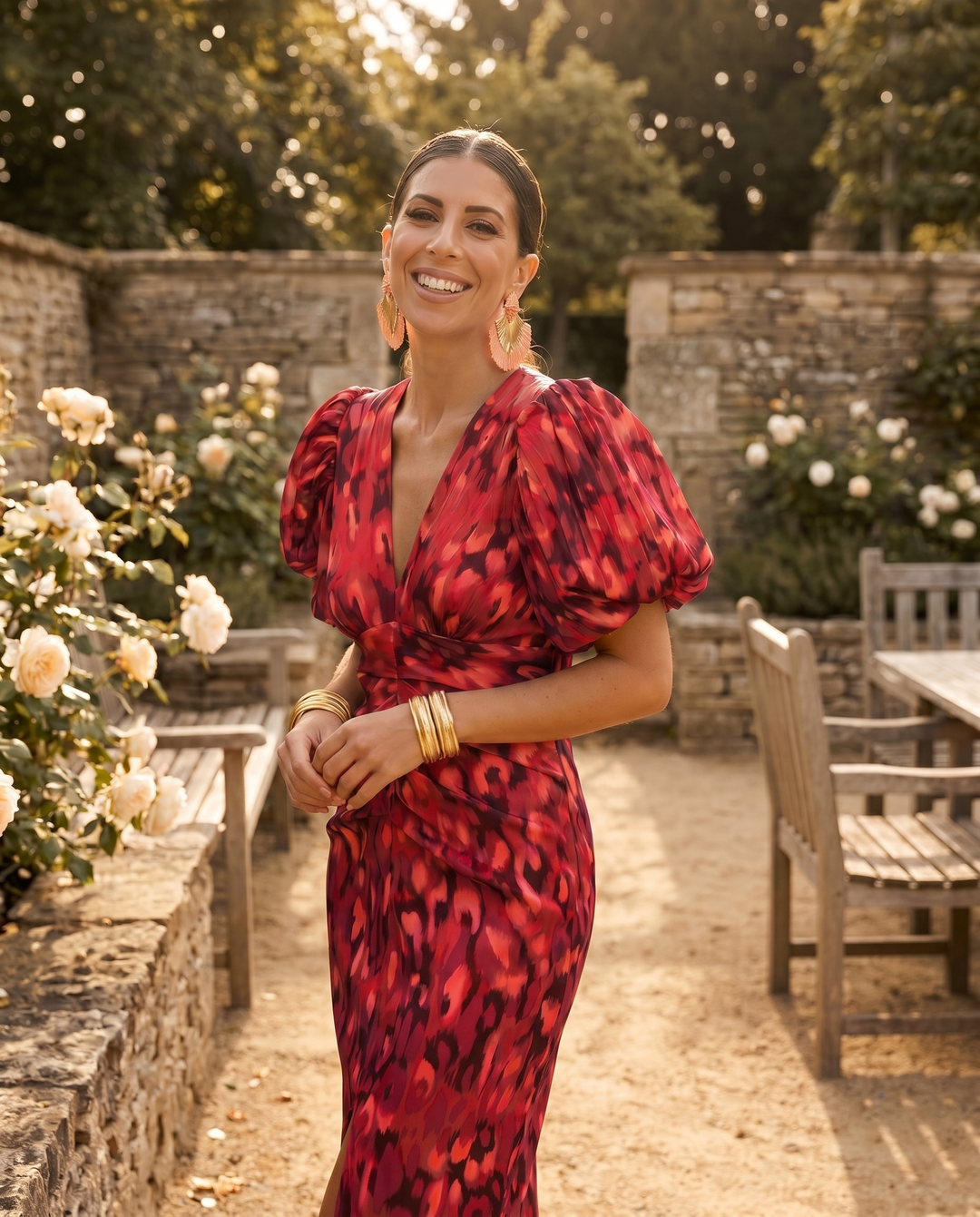 Women's Colourful Pleated Sleeve Dress – Summer & Occasion Wear – view 2