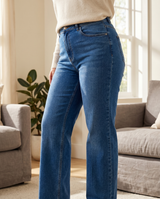 Women's Curve-Shaping Wide-Leg Jeans – Stretch Shaping Denim