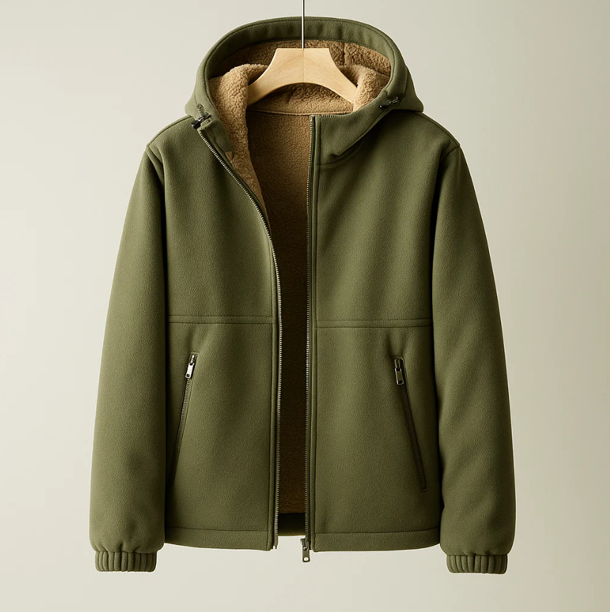 Men's Wool-Blend Hoodie – Sherpa-Lined Full-Zip for Cold Days – view 2