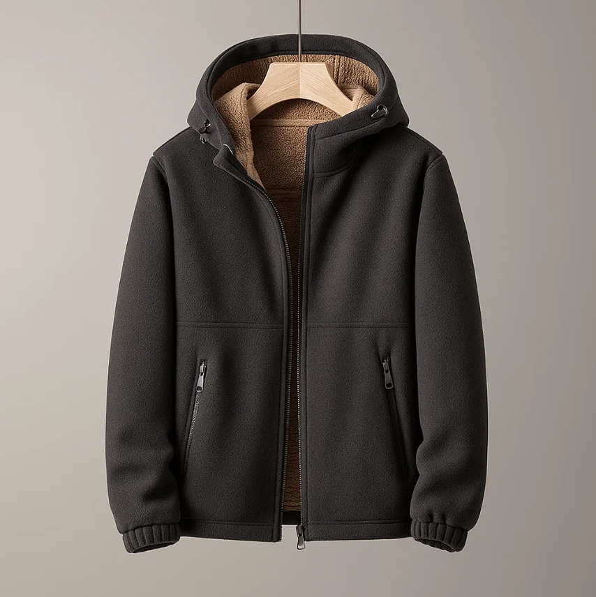 Men's Wool-Blend Hoodie – Sherpa-Lined Full-Zip for Cold Days – view 4