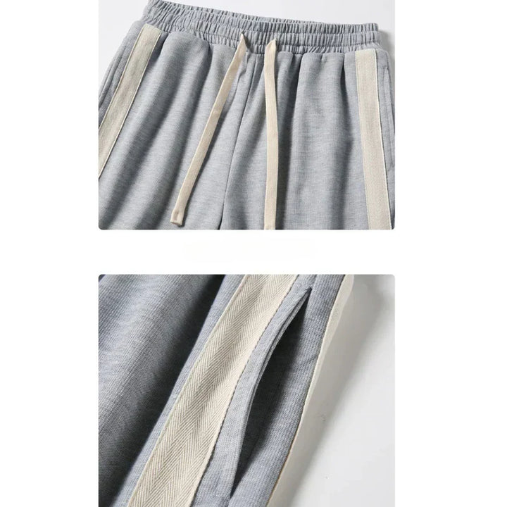 Men's Wide-Leg Retro Joggers – Soft Side-Stripe Track Trousers – view 7