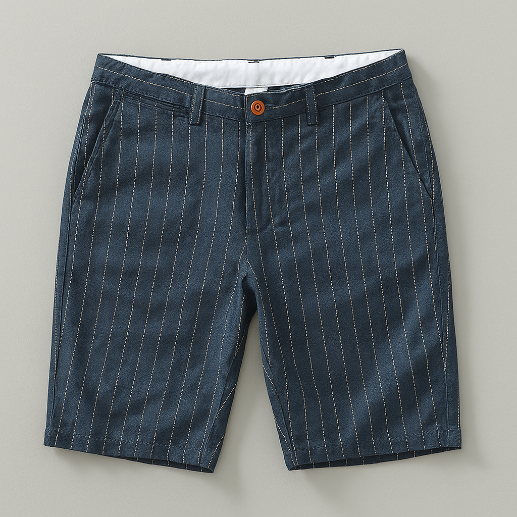 Men's Linen Blend Pinstripe Shorts – Tailored Summer Pair