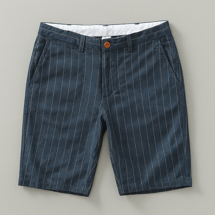 Men's Linen Blend Pinstripe Shorts – Tailored Summer Pair
