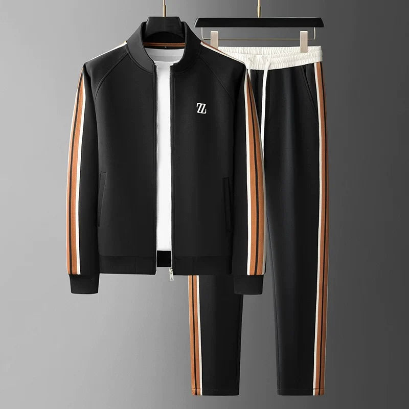 Men's Funnel Neck Tracksuit – Zip Jacket & Drawstring Trousers – view 4