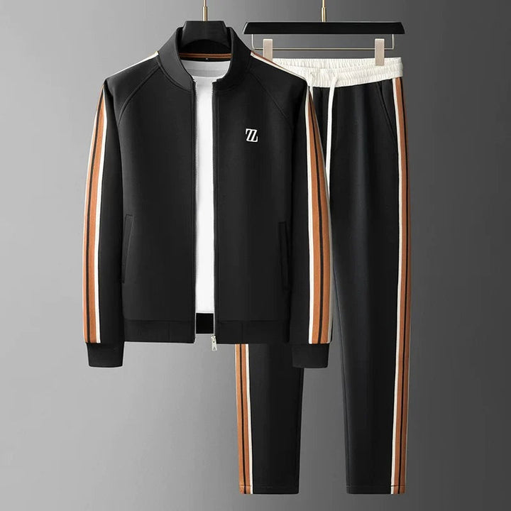Men's Funnel Neck Tracksuit – Zip Jacket & Drawstring Trousers – view 4