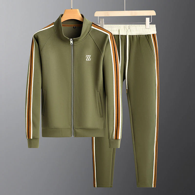 Men's Funnel Neck Tracksuit – Zip Jacket & Drawstring Trousers – view 6