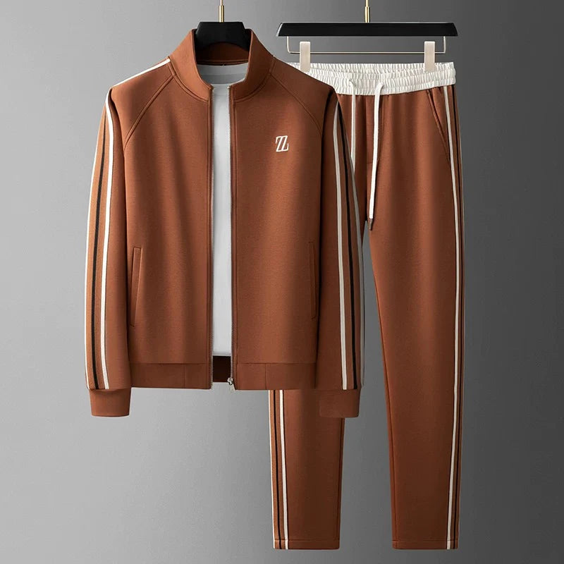 Men's Funnel Neck Tracksuit – Zip Jacket & Drawstring Trousers – view 8