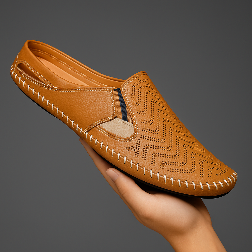 Men's Perforated Leather Driving Sandals – Breathable Summer Pair – view 4