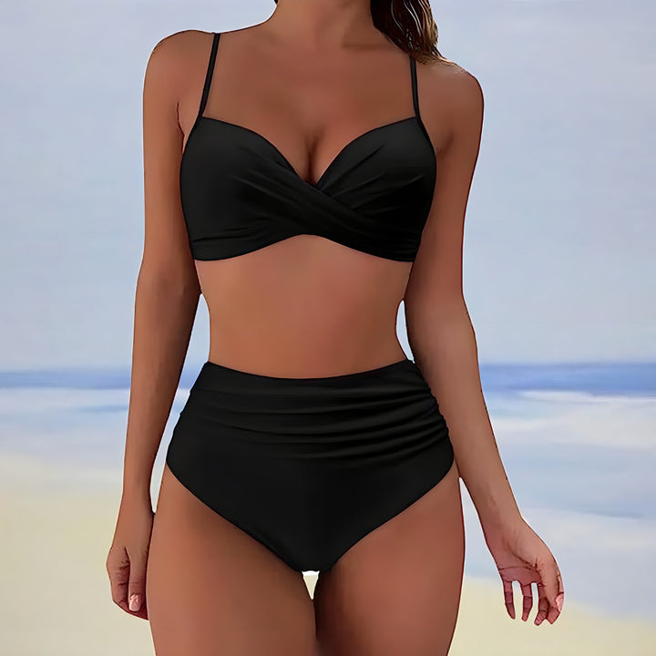 Women's Elegant High-Waisted Bikini - Sophisticated Swimwear