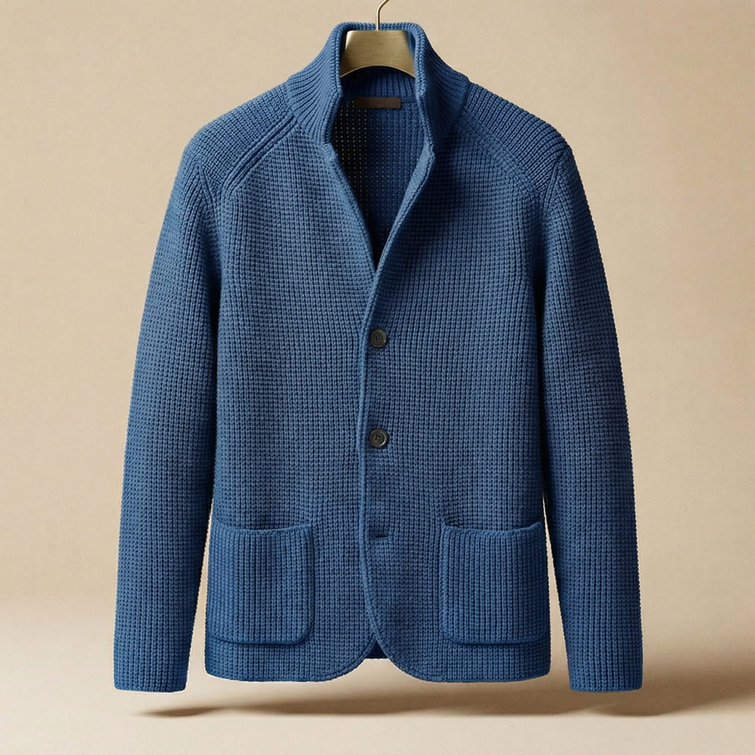 Men's Knit Cardigan – Button-Front Tailored Layering Jumper – view 3