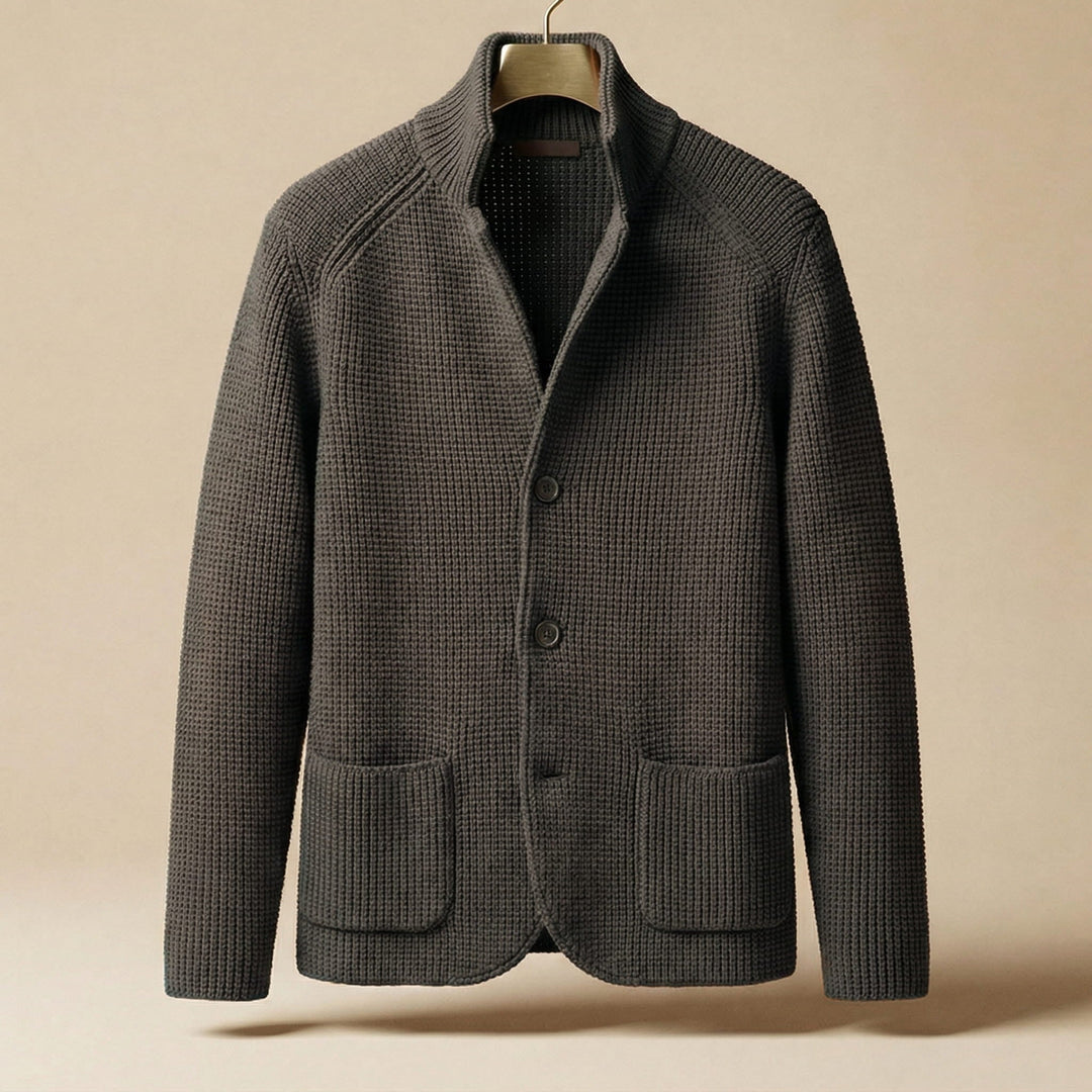 Men's Knit Cardigan – Button-Front Tailored Layering Jumper – view 5