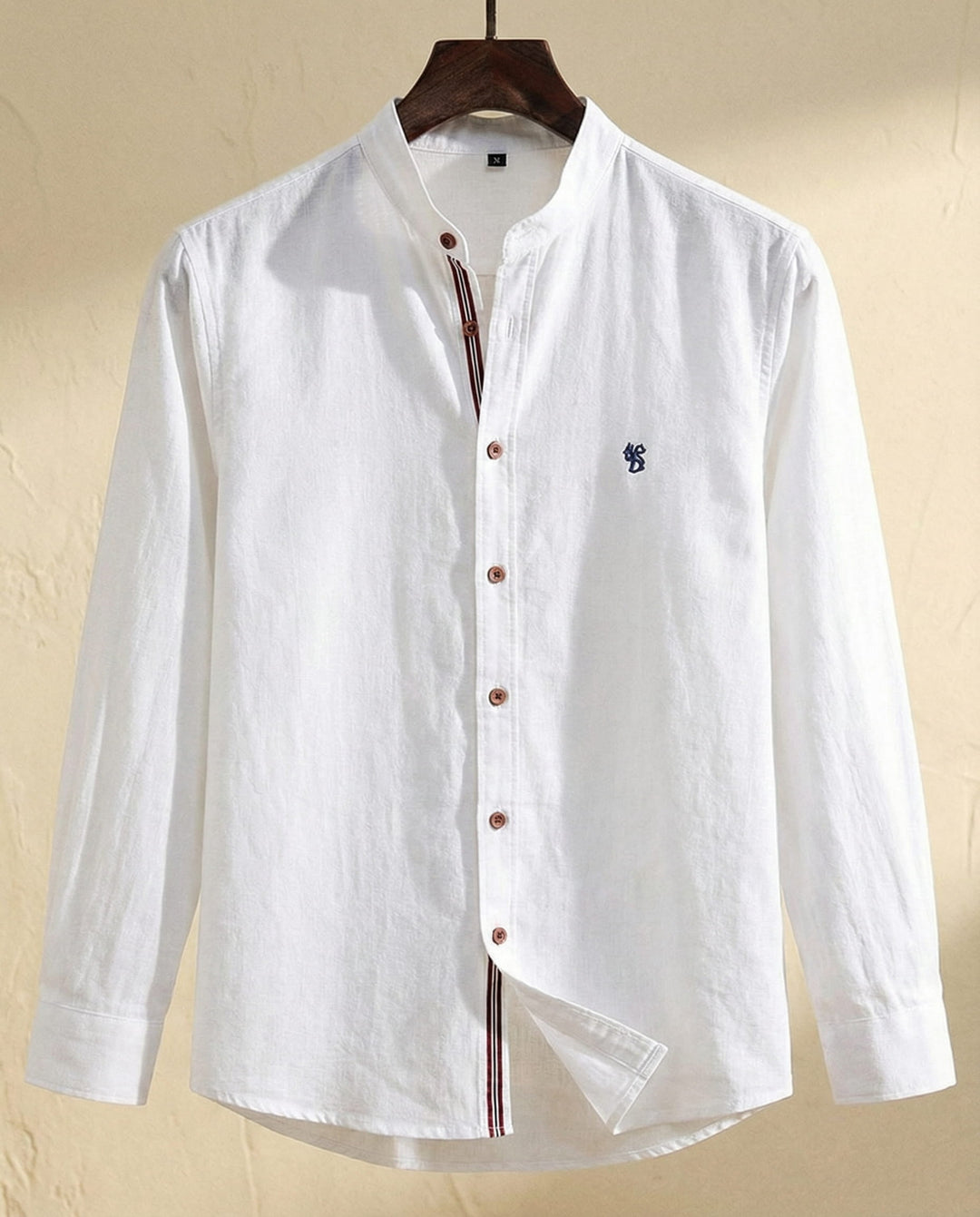 Men's Cotton Band Collar Shirt – Grandad Collar Casual Shirt – view 3
