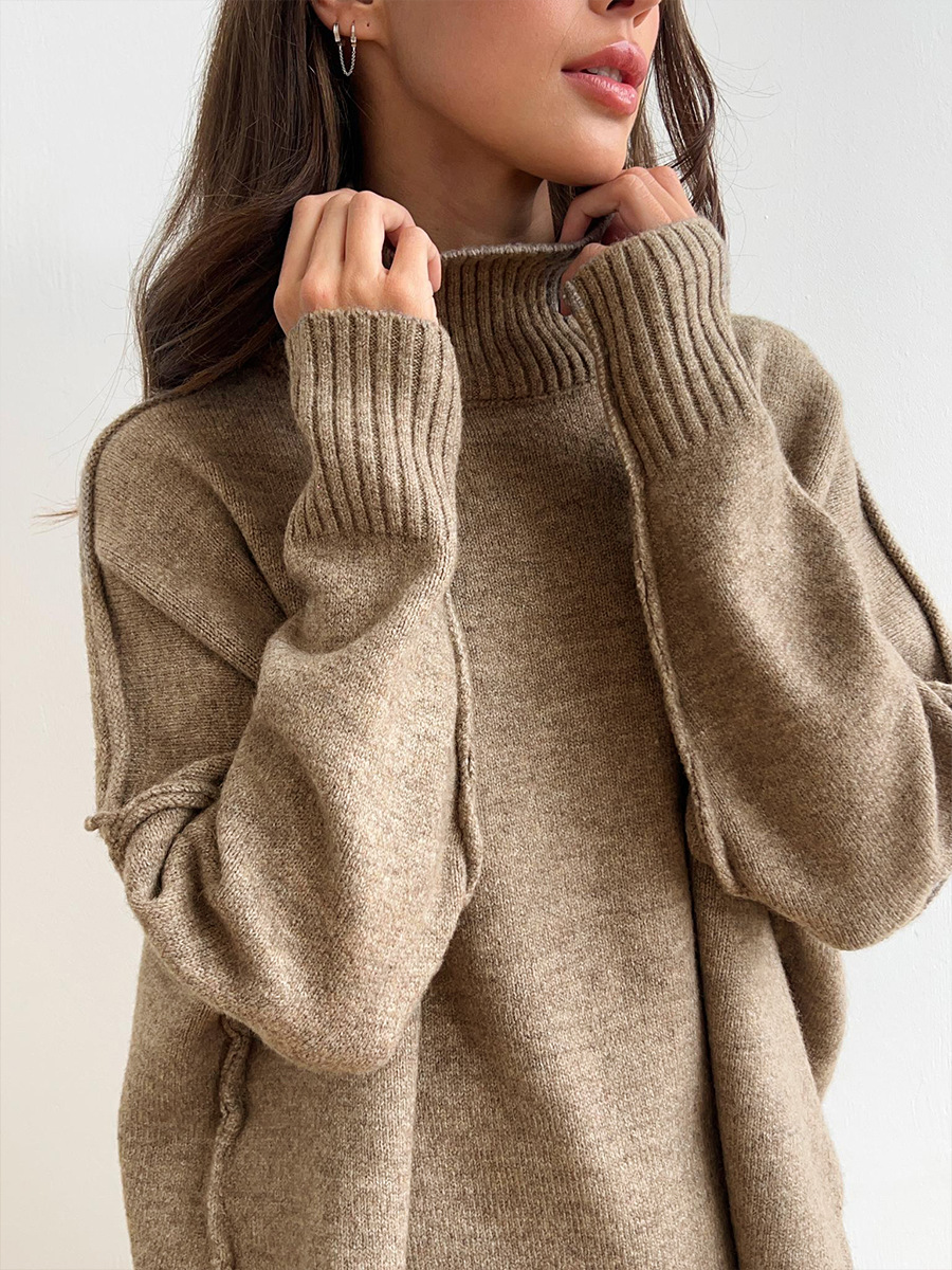 Women's Knit Co-ord Set – Roll Neck Jumper & Wide-Leg Trousers – view 3