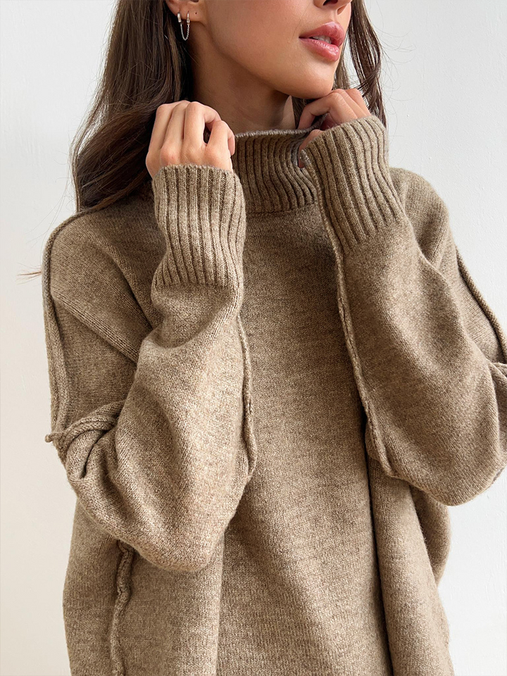 Women's Knit Co-ord Set – Roll Neck Jumper & Wide-Leg Trousers – view 3