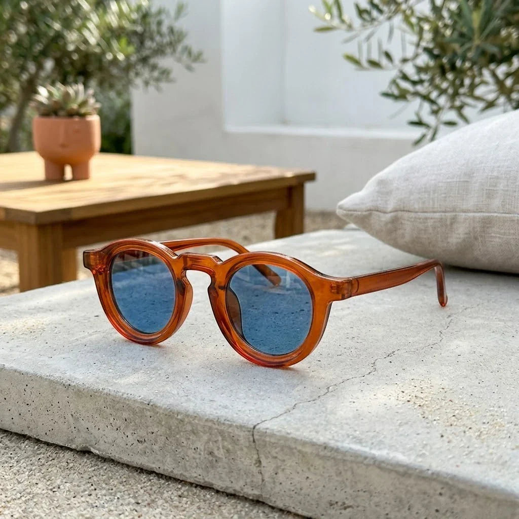 Trieste Round Sunglasses – Keyhole Bridge, UV400 Tinted Lenses