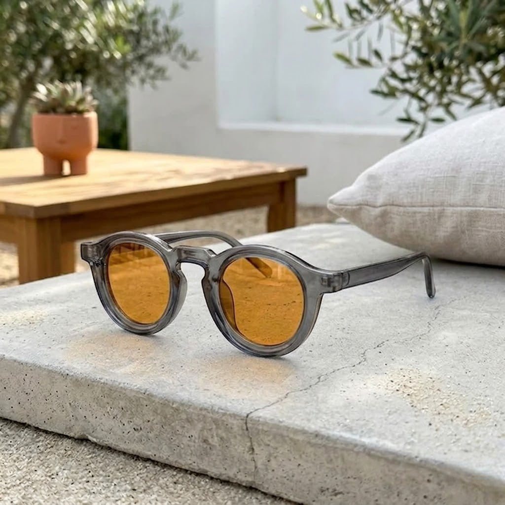 Trieste Round Sunglasses – Keyhole Bridge, UV400 Tinted Lenses