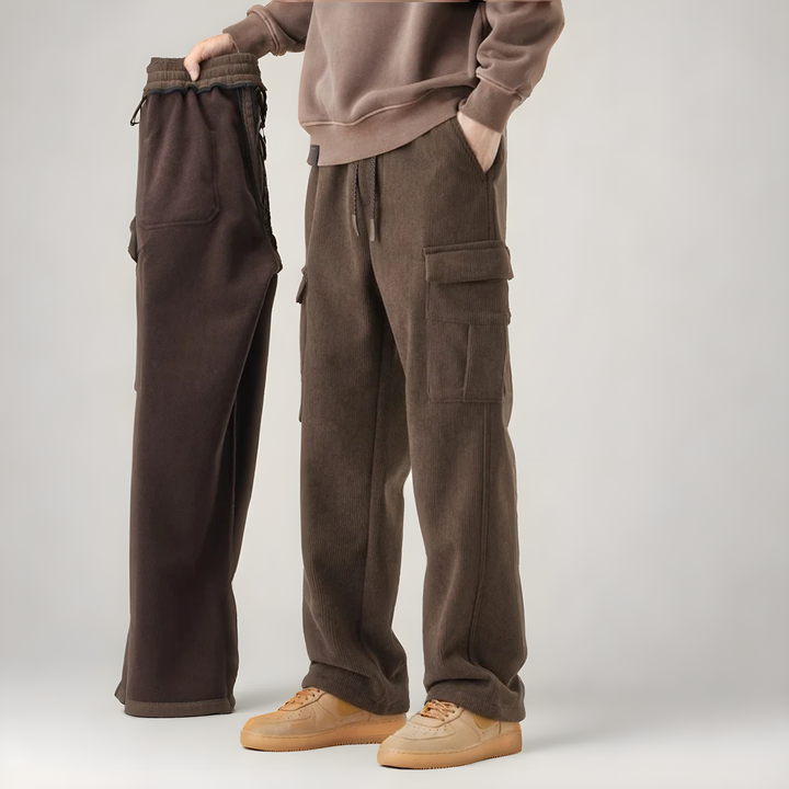 Men's Cargo Joggers – Stretch Comfort with Utility Pockets – Brown
