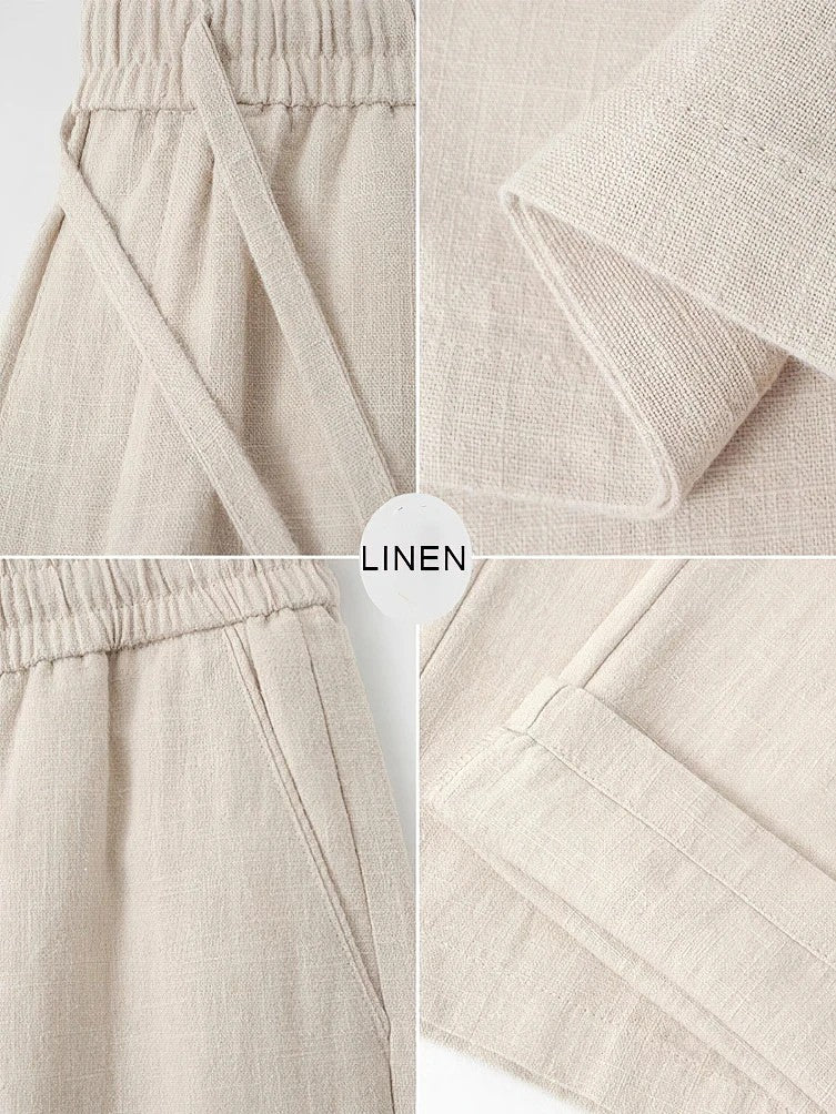 Men's Cotton-Linen Lounge Trousers – Relaxed Drawstring Comfort – view 7