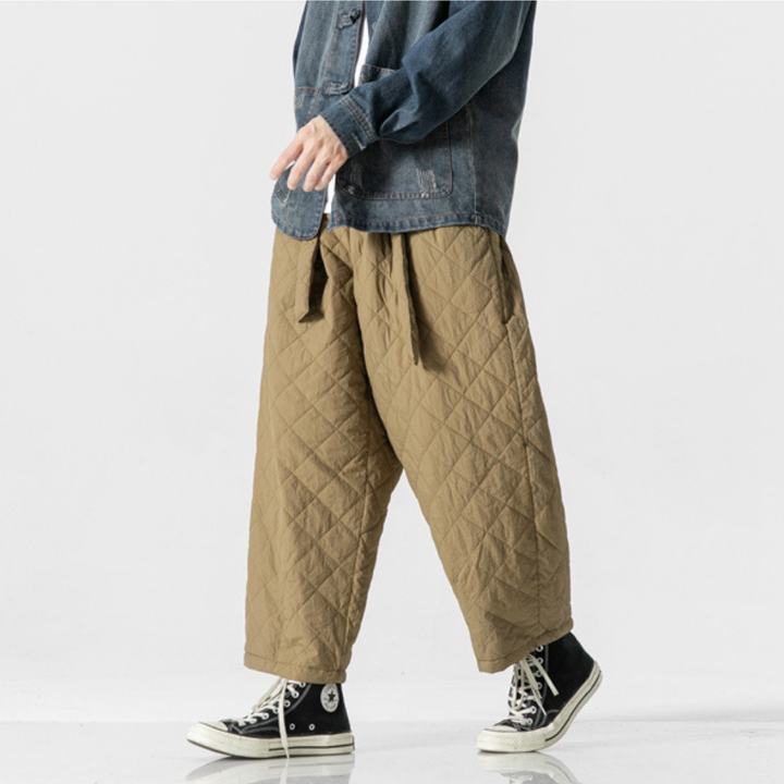 Men's Quilted Nylon Trousers – Lightweight Wide-Leg Warmth – view 2