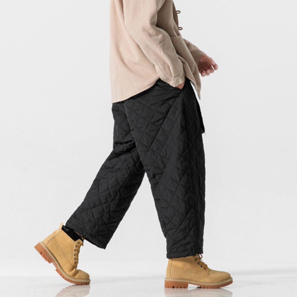 Men's Quilted Nylon Trousers – Lightweight Wide-Leg Warmth – view 8