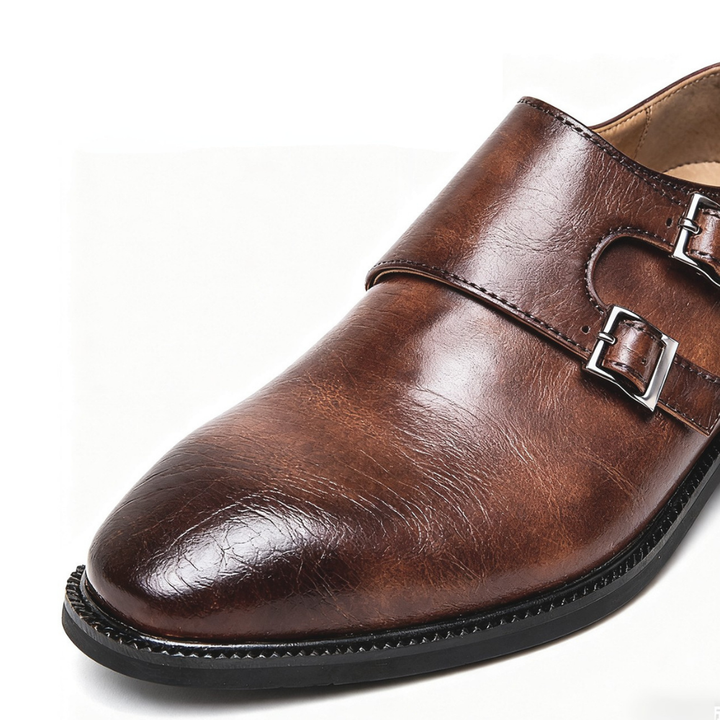 Men's Leather Monk Strap Loafers – Smart Casual Dress Shoes – view 6