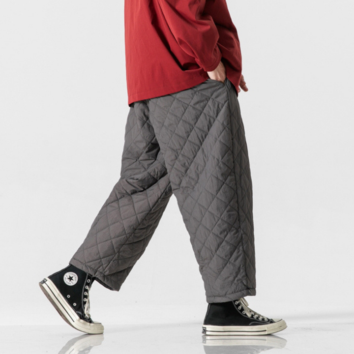Men's Quilted Nylon Trousers – Lightweight Wide-Leg Warmth – view 11