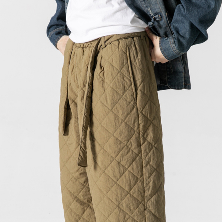 Men's Quilted Nylon Trousers – Lightweight Wide-Leg Warmth – view 4