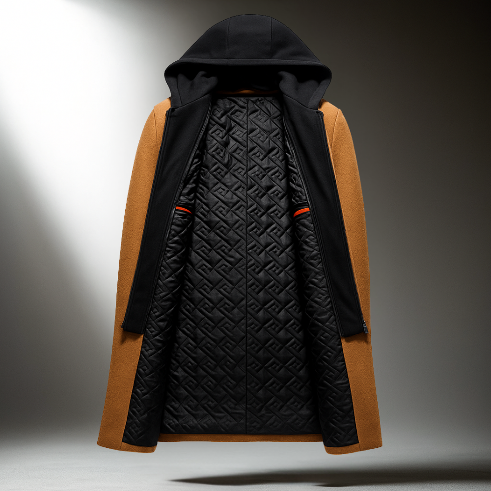 Men's Wool Blend Overcoat – Hooded Insert City Coat – view 4